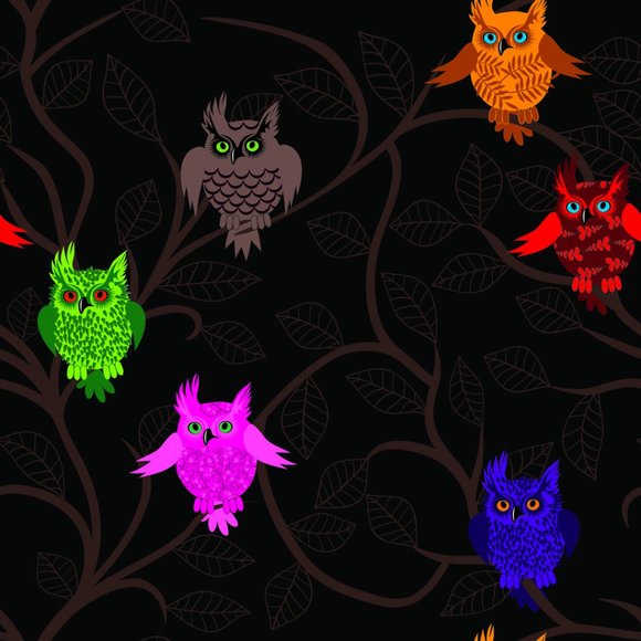 Happy Hooting - Owls Wide Band Printed FeatherSoft Women's Leggings One Size (Fi - Picture 2 of 2